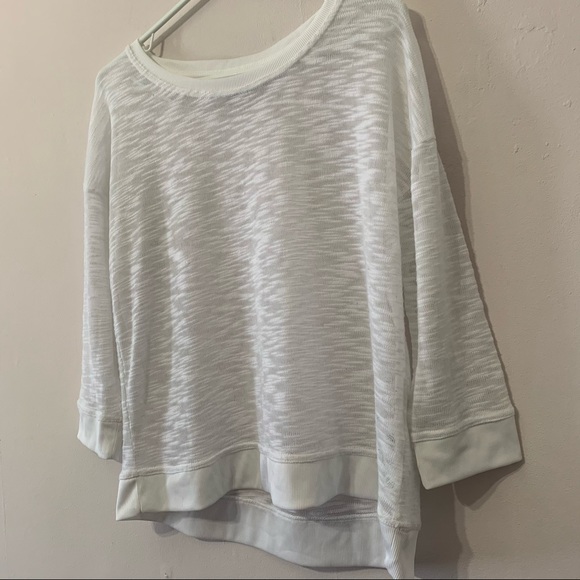 🧡3/$30 Joe Fresh White Sheet Quarter Sleeve Top - Picture 2 of 6